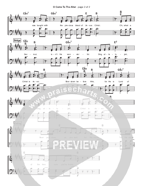O Come To The Altar Hymn Sheet (Elevation Worship)