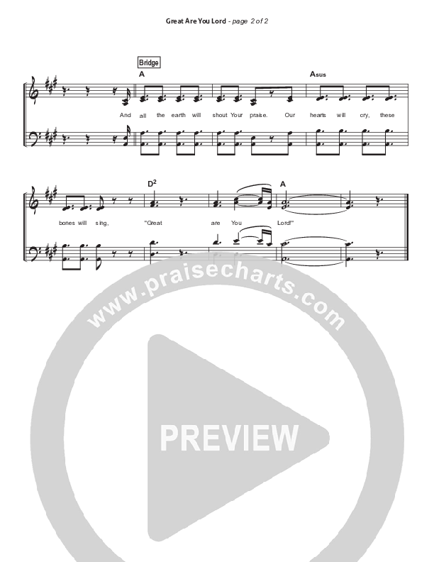 Great Are You Lord Hymn Sheet (All Sons & Daughters)