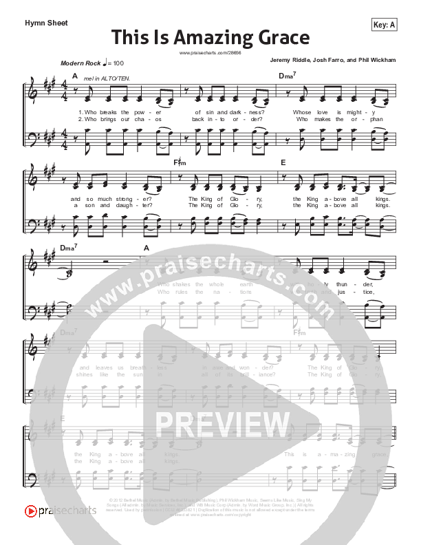 This Is Amazing Grace Hymn Sheet (SATB) (Phil Wickham)