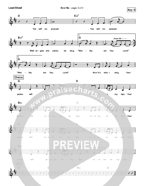 Ever Be (Simplified) Lead Sheet (Bethel Music)