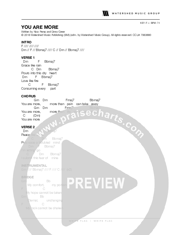 You Are More Chords & Lyrics (White Flag)