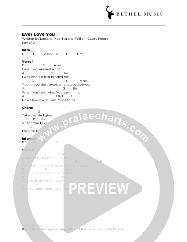 Ever Love You Chords & Lyrics (Leeland)