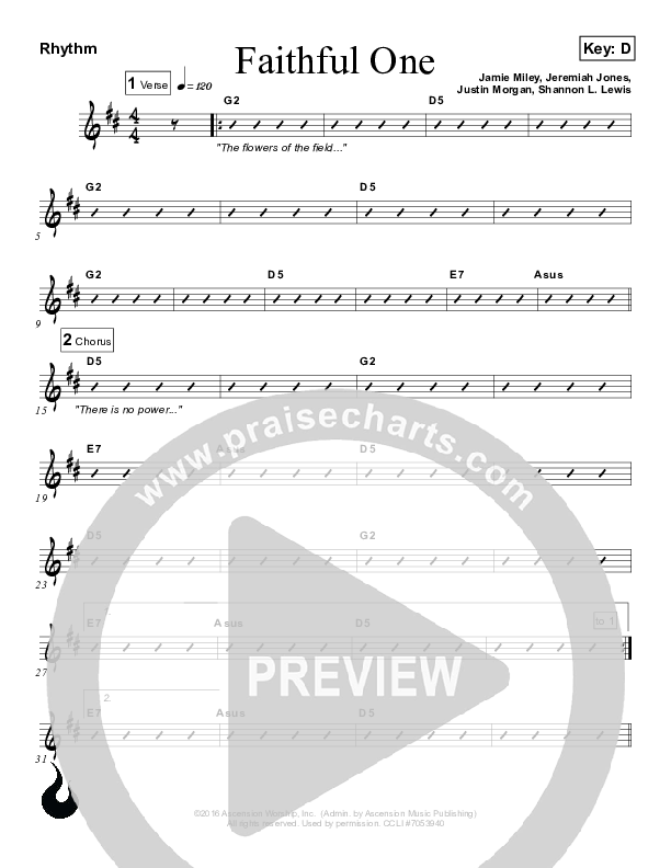 Faithful One Rhythm Chart (Ascension Worship)