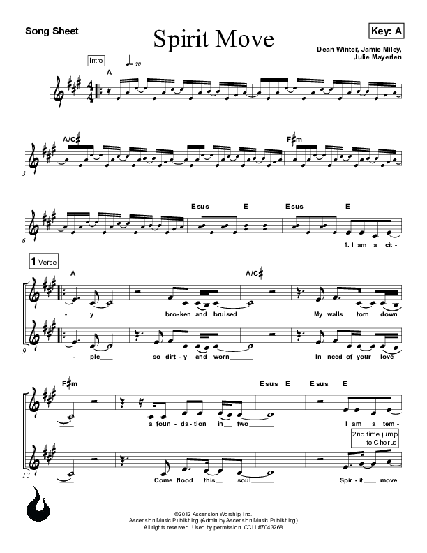Spirit Move Lead Sheet (Ascension Worship)