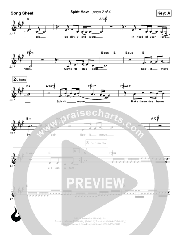 Spirit Move Lead Sheet (Ascension Worship)