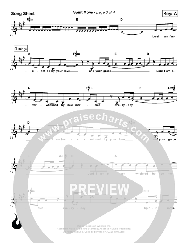Spirit Move Lead Sheet (Ascension Worship)