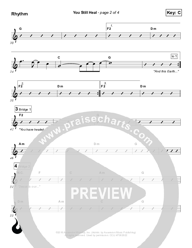 You Still Heal Rhythm Chart (Ascension Worship)