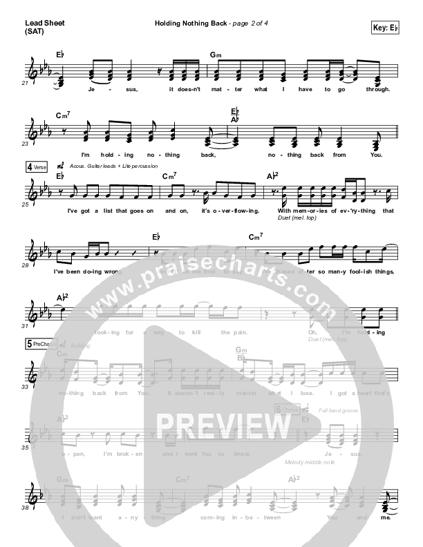 Holding Nothing Back Lead (SAT) (Ryan Stevenson)