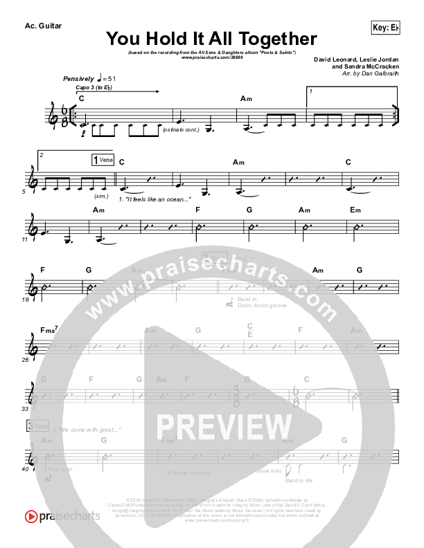 You Hold It All Together Acoustic Guitar (All Sons & Daughters)