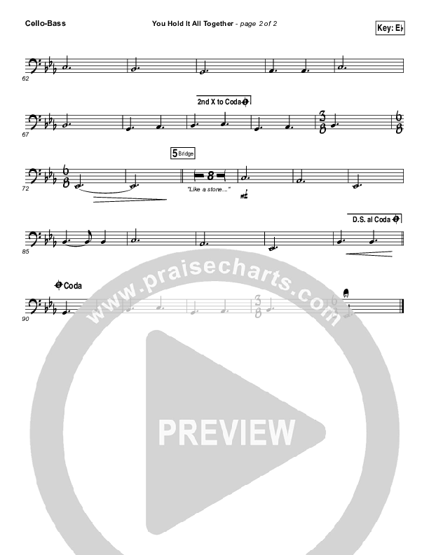 You Hold It All Together Cello/Bass (All Sons & Daughters)