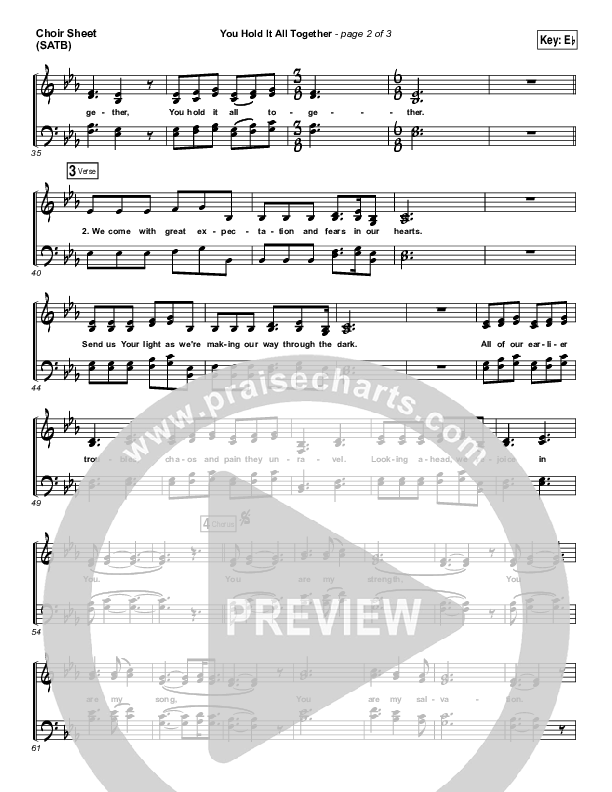 You Hold It All Together Choir Sheet (SATB) (All Sons & Daughters)