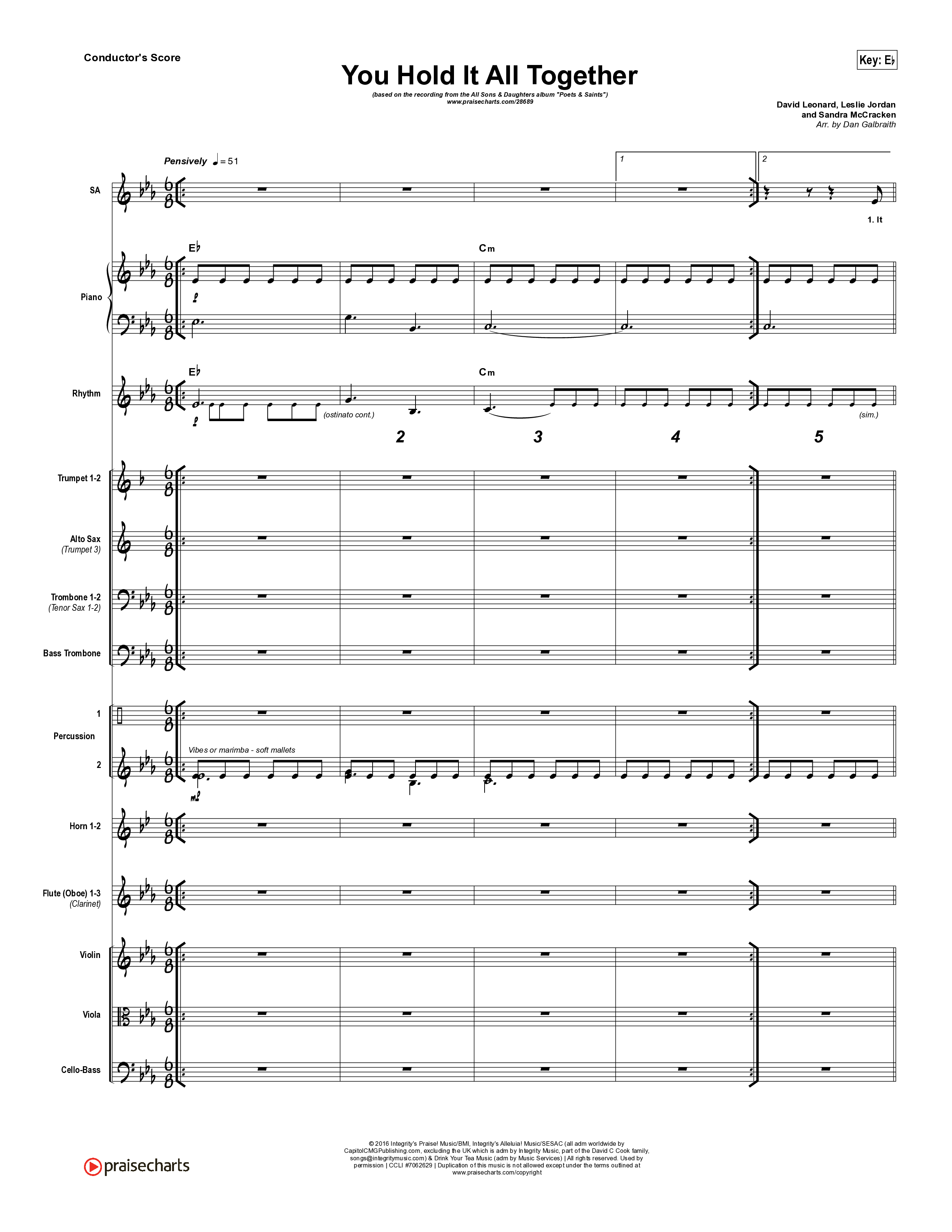 You Hold It All Together Orchestration (All Sons & Daughters)