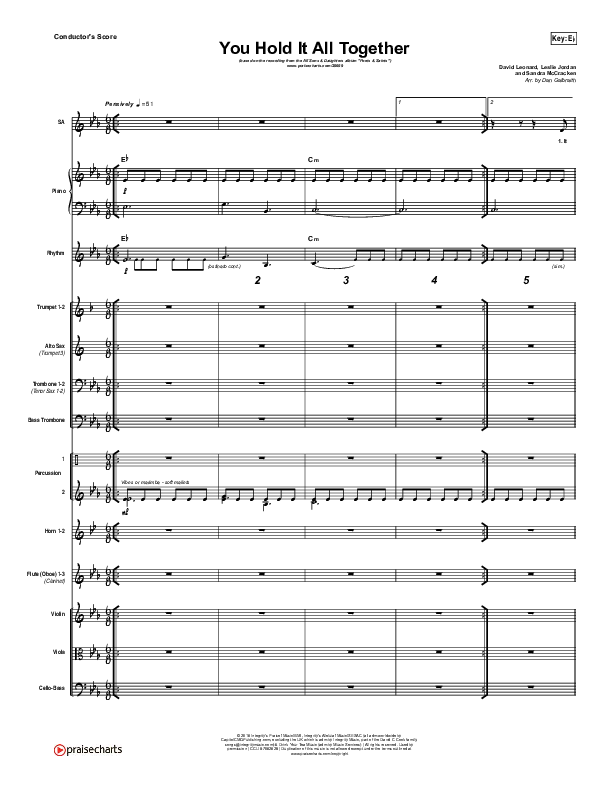 You Hold It All Together Conductor's Score (All Sons & Daughters)