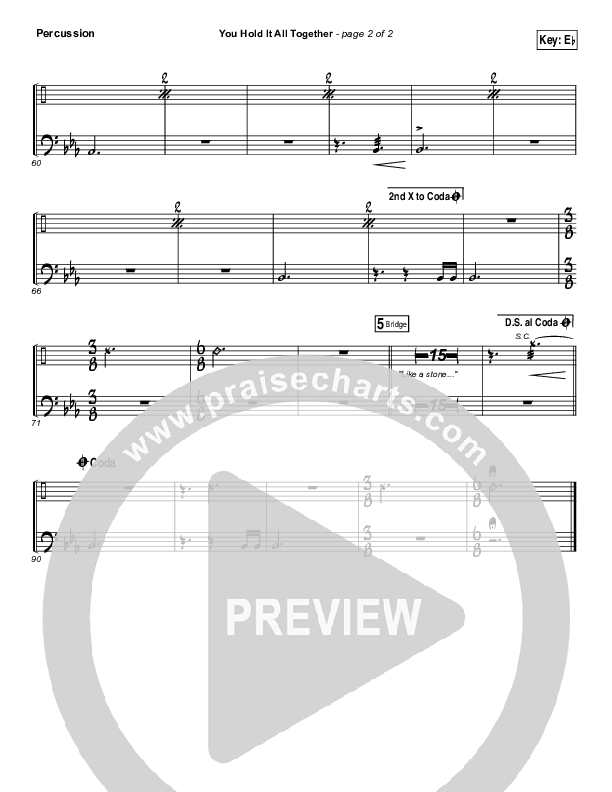 You Hold It All Together Percussion (All Sons & Daughters)