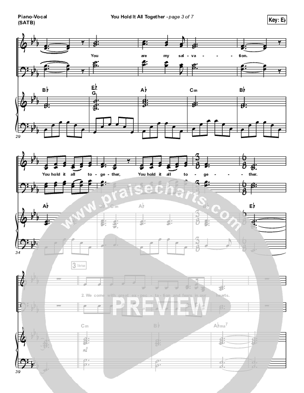 You Hold It All Together Piano/Vocal (SATB) (All Sons & Daughters)