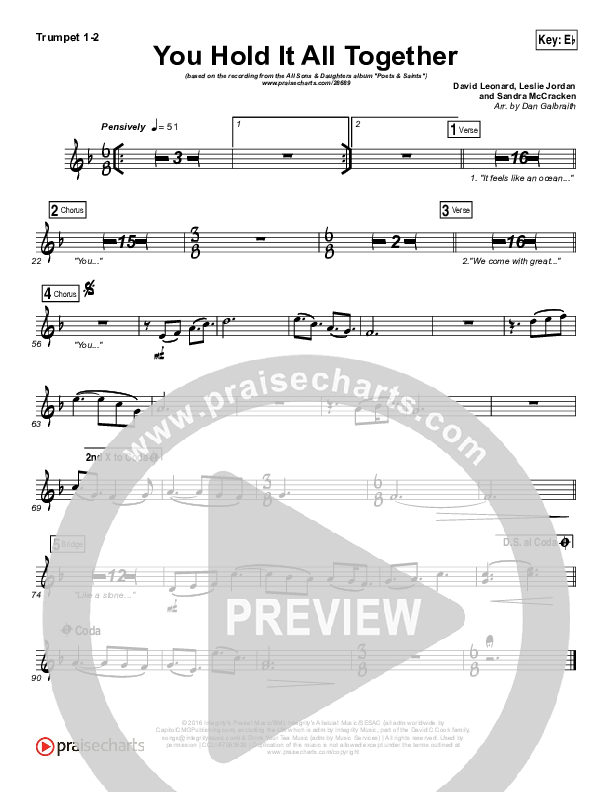 You Hold It All Together Brass Pack (All Sons & Daughters)