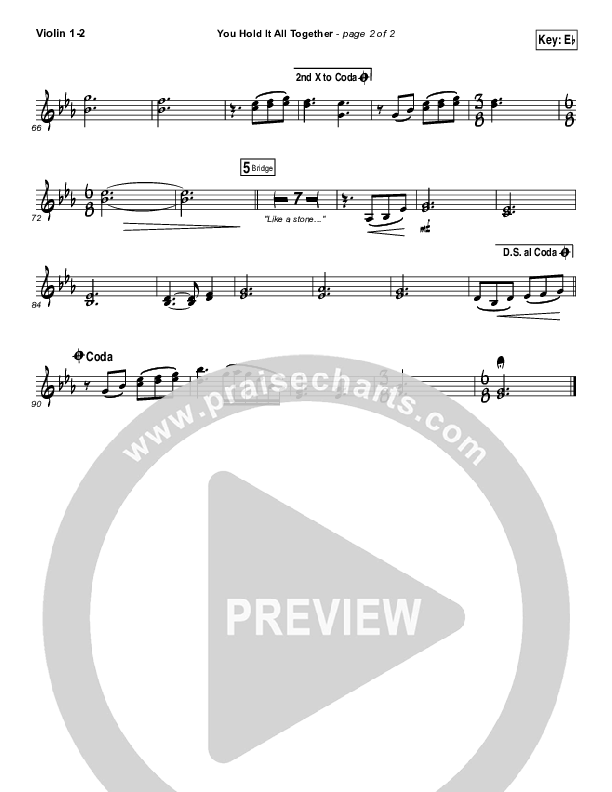 You Hold It All Together Violin 1/2 (All Sons & Daughters)