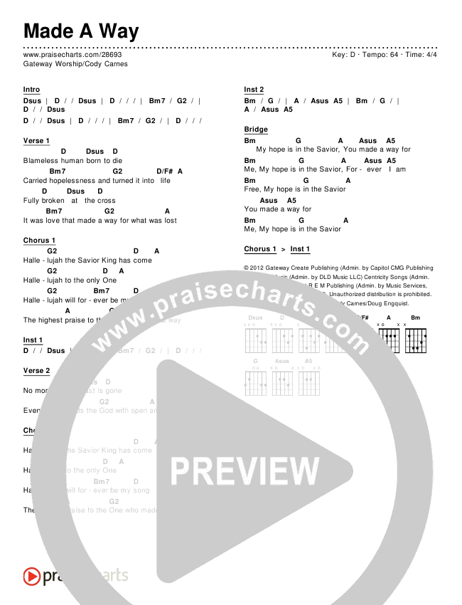 Made A Way Chords & Lyrics (Gateway Devotions / Cody Carnes)