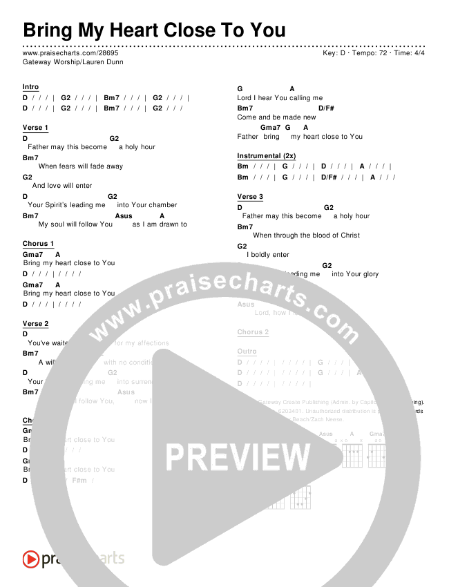 Bring My Heart Close To You Chords & Lyrics (Gateway Devotions / Lauren Dunn)