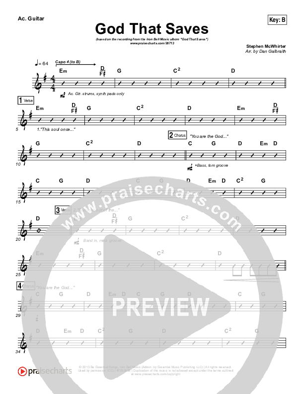 God That Saves Rhythm Chart (Iron Bell Music / Stephen McWhirter)