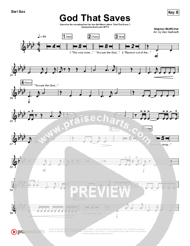 God That Saves Bari Sax (Iron Bell Music / Stephen McWhirter)