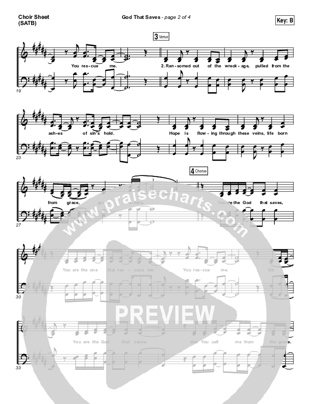 God That Saves Choir Sheet (SATB) (Iron Bell Music / Stephen McWhirter)