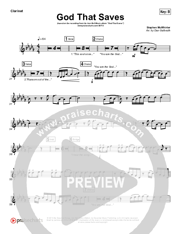 God That Saves Clarinet (Iron Bell Music / Stephen McWhirter)