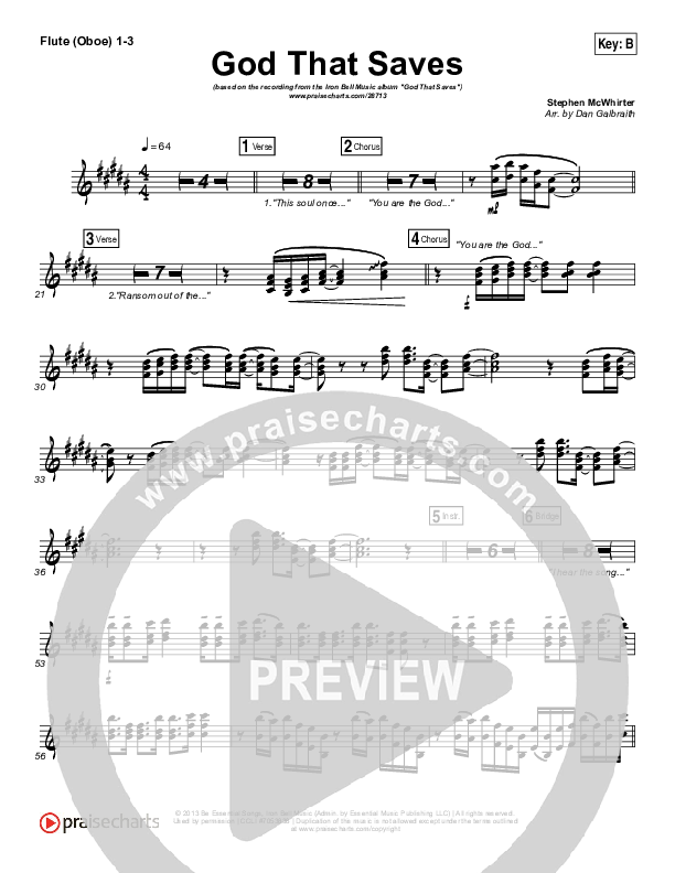 God That Saves Flute/Oboe 1/2/3 (Iron Bell Music / Stephen McWhirter)
