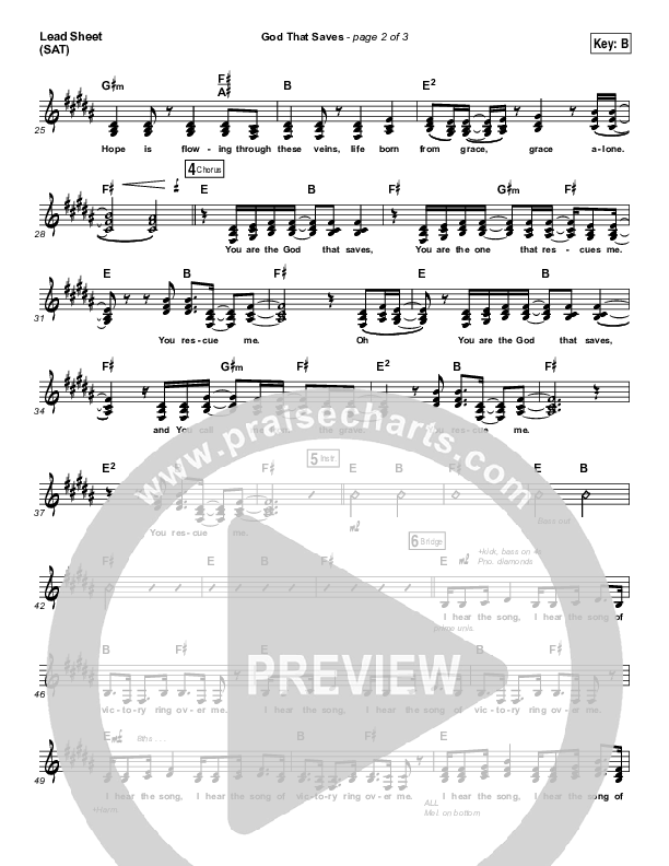 God That Saves Lead Sheet (SAT) (Iron Bell Music / Stephen McWhirter)