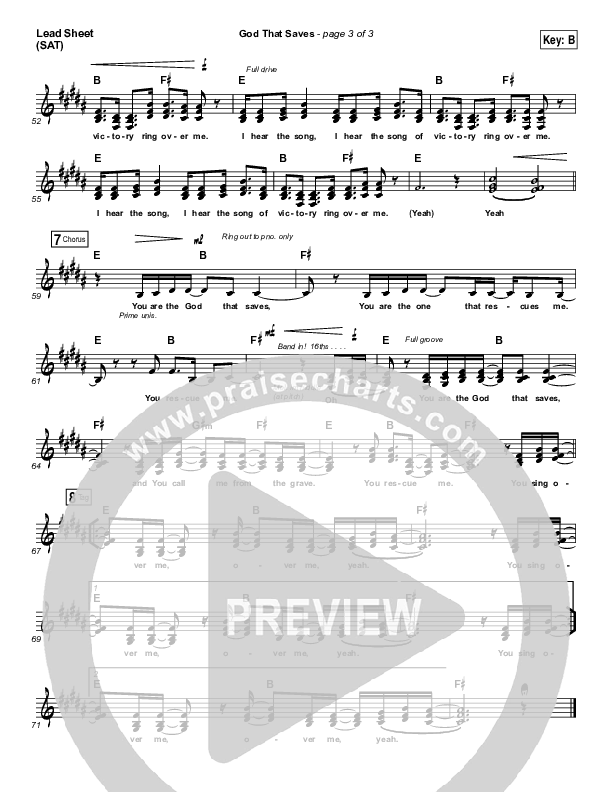 God That Saves Lead Sheet (SAT) (Iron Bell Music / Stephen McWhirter)