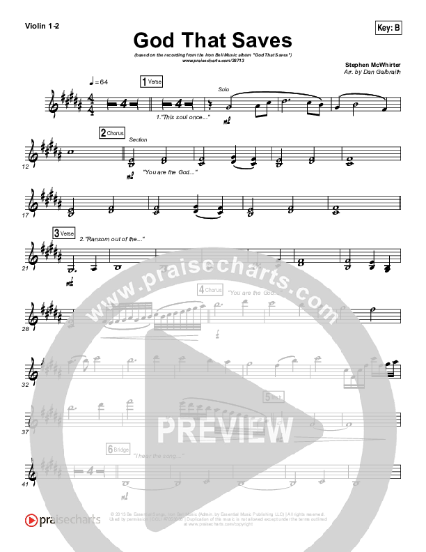 God That Saves Violin 1/2 (Iron Bell Music / Stephen McWhirter)