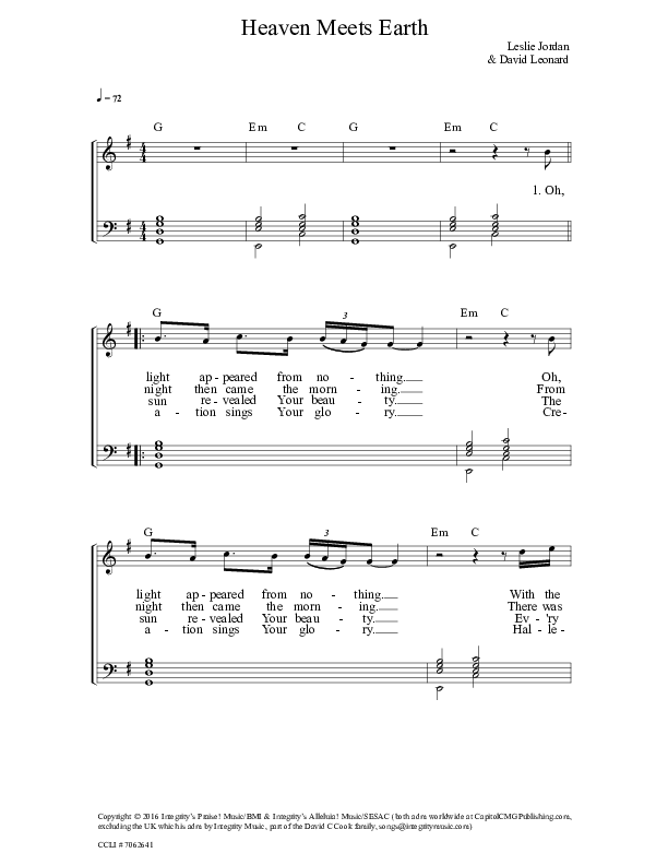 Heaven Meets Earth Piano/Vocal & Lead (All Sons & Daughters)