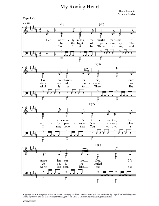 My Roving Heart Lead & Piano (All Sons & Daughters)