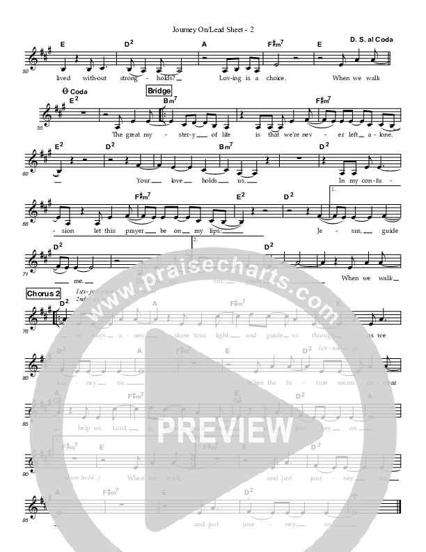 Journey On Lead Sheet (Kathy Spaargaren)