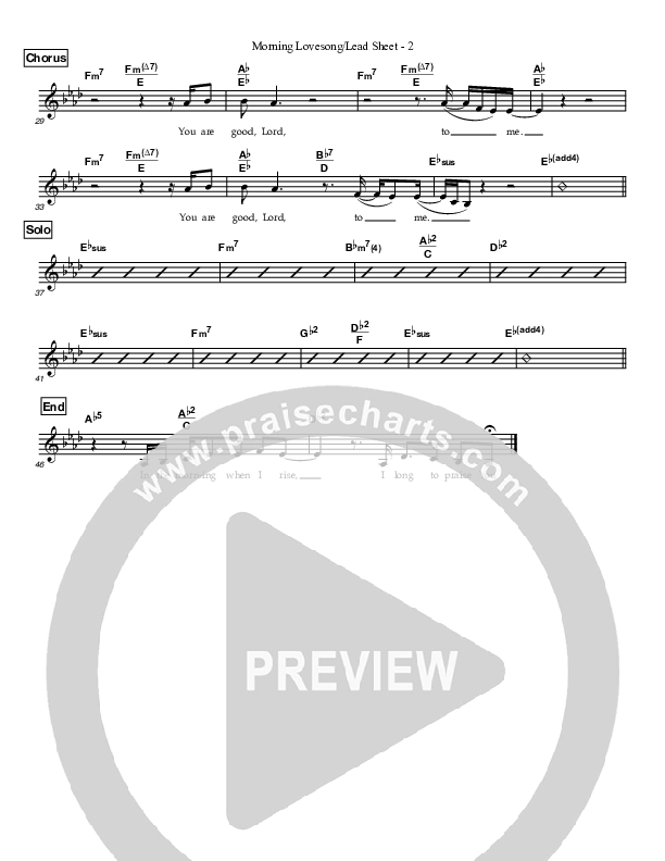 Morning Lovesong Lead Sheet (Kathy Spaargaren)