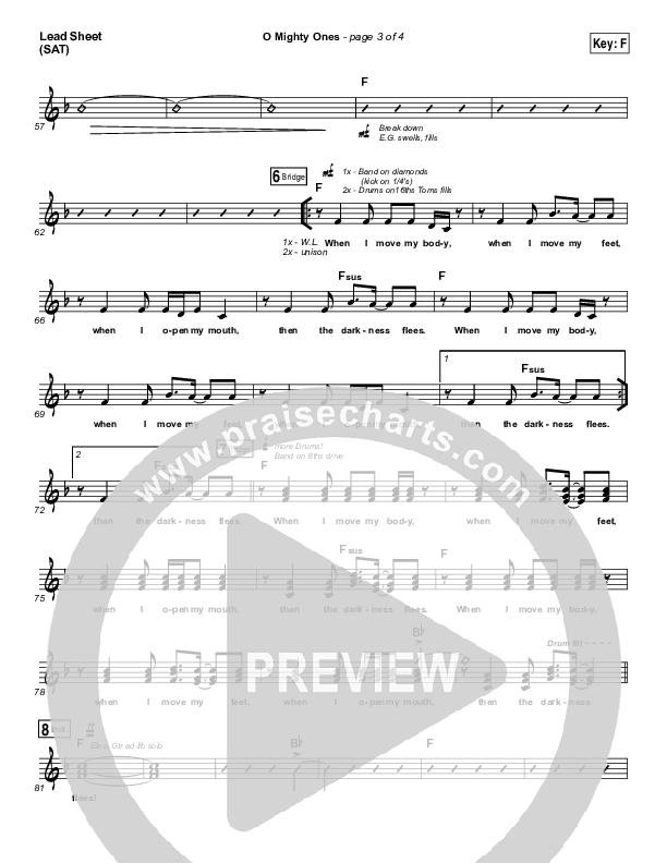 O Mighty Ones Lead Sheet (SAT) (Ramp Worship)