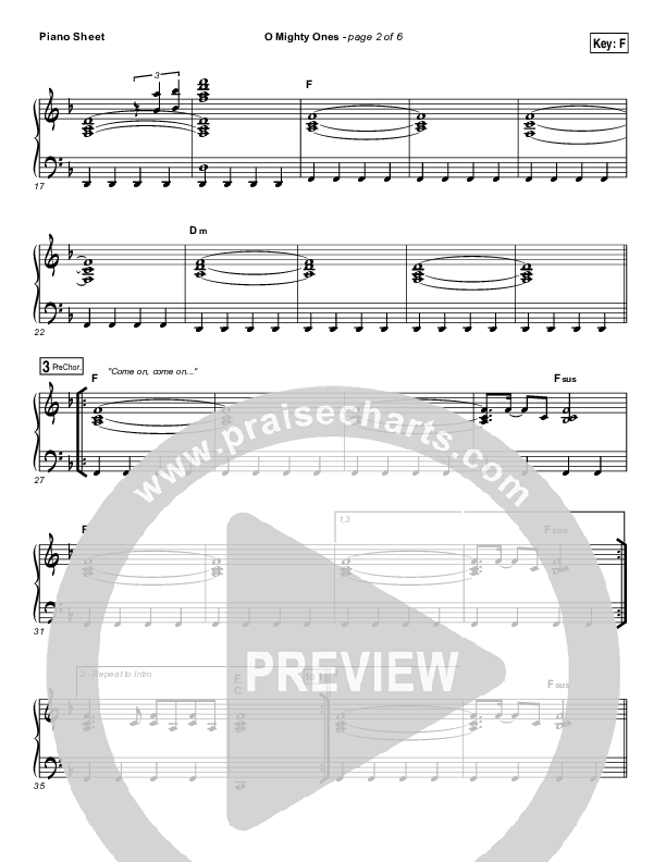 O Mighty Ones Piano Sheet (Ramp Worship)