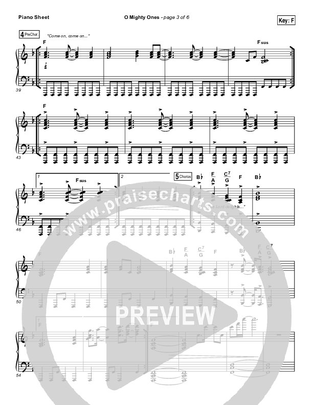 O Mighty Ones Piano Sheet (Ramp Worship)