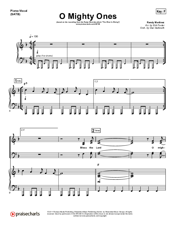 O Mighty Ones Piano/Vocal Pack (Ramp Worship)