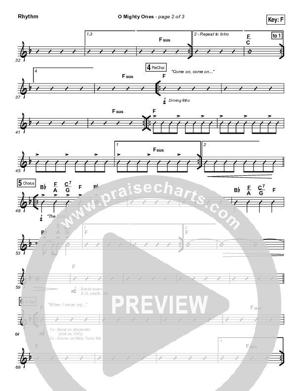 O Mighty Ones Rhythm Chart (Ramp Worship)