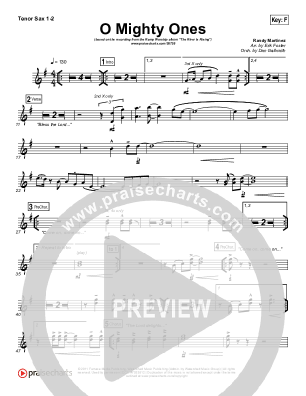 O Mighty Ones Tenor Sax 1/2 (Ramp Worship)