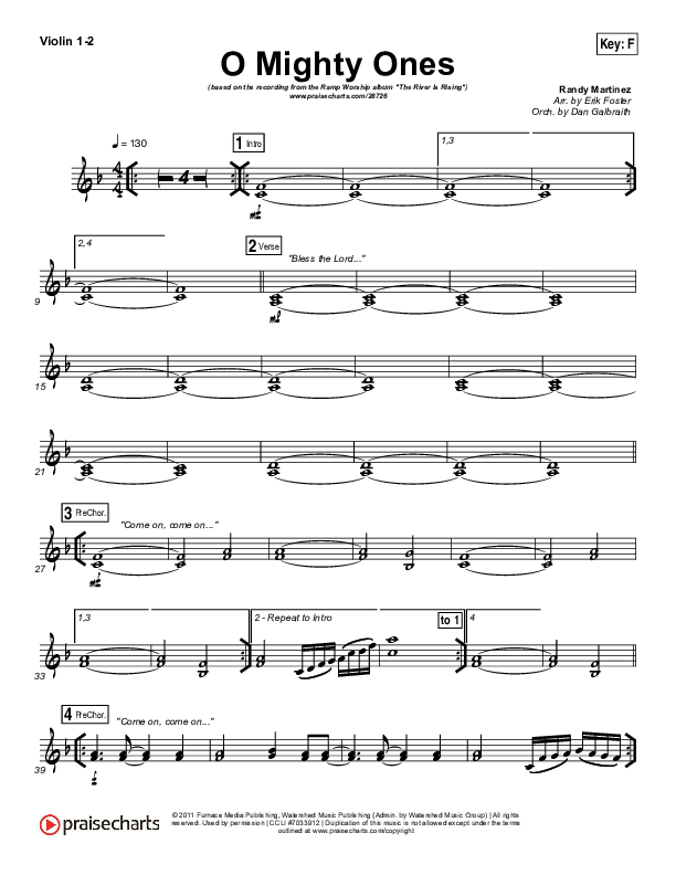 O Mighty Ones Violin 1/2 (Ramp Worship)