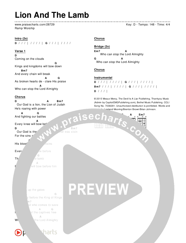 Lion And The Lamb Chords & Lyrics (Ramp Worship)