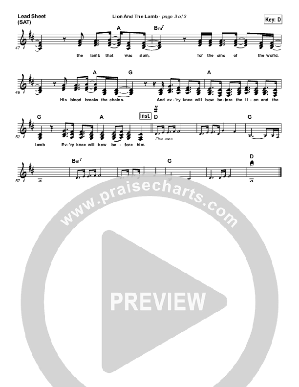 The Lion And The Lamb Lead Sheet (SAT) (Ramp Worship)