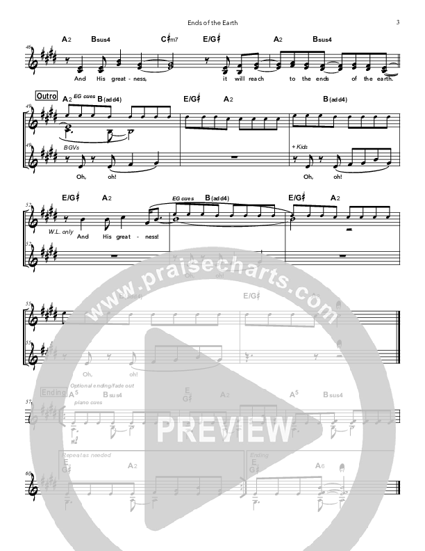 Ends Of The Earth Lead Sheet (Doorpost Songs / Dave and Jess Ray)