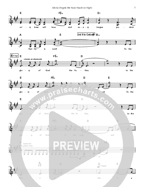 Gloria (Angels We Have Heard on High) Lead Sheet (Doorpost Songs / Dave and Jess Ray)