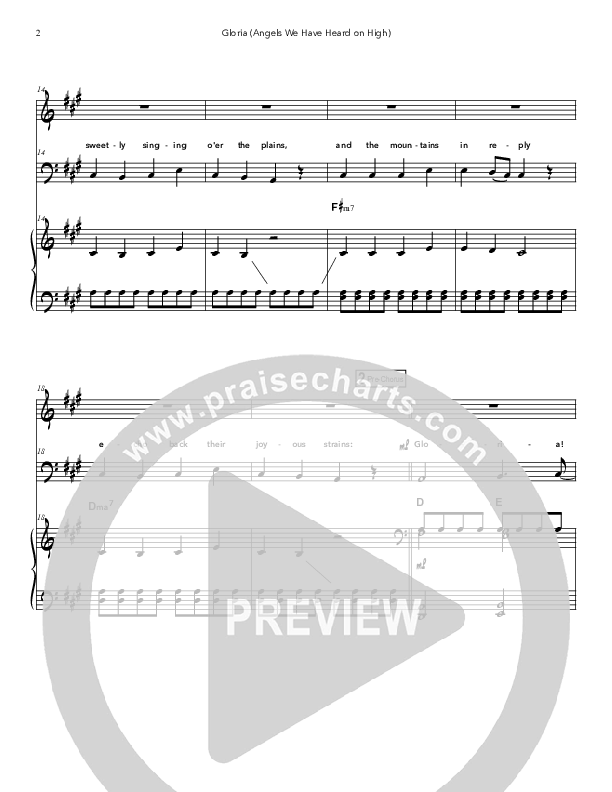 Gloria (Angels We Have Heard on High) Piano/Vocal & Lead (Doorpost Songs / Dave and Jess Ray)