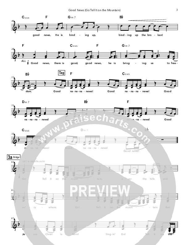 Good News (Go Tell It on the Mountain) Lead Sheet (Doorpost Songs / Dave and Jess Ray)