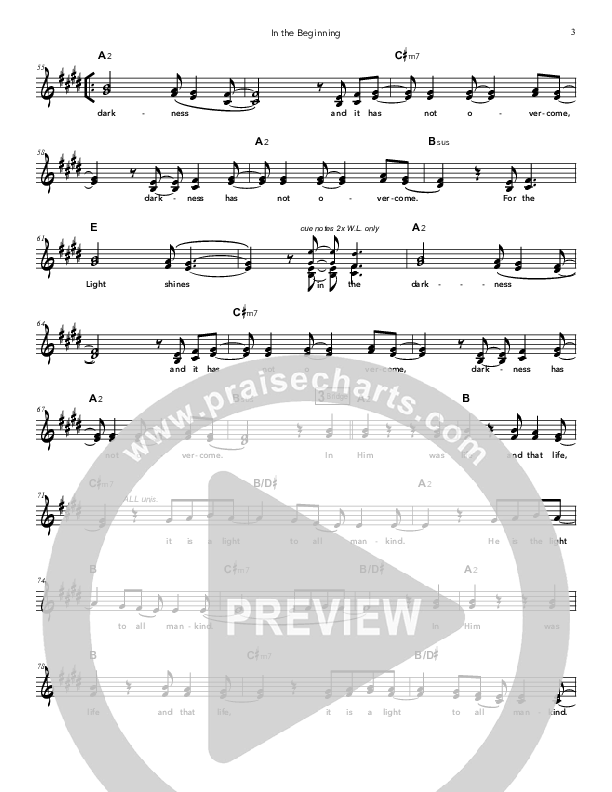 In the Beginning Lead Sheet (Doorpost Songs / Dave and Jess Ray)