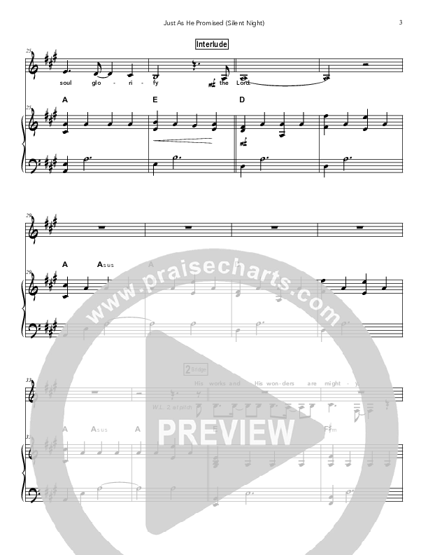 Just As He Promised (Silent Night) Lead & Piano (Doorpost Songs / Dave and Jess Ray)